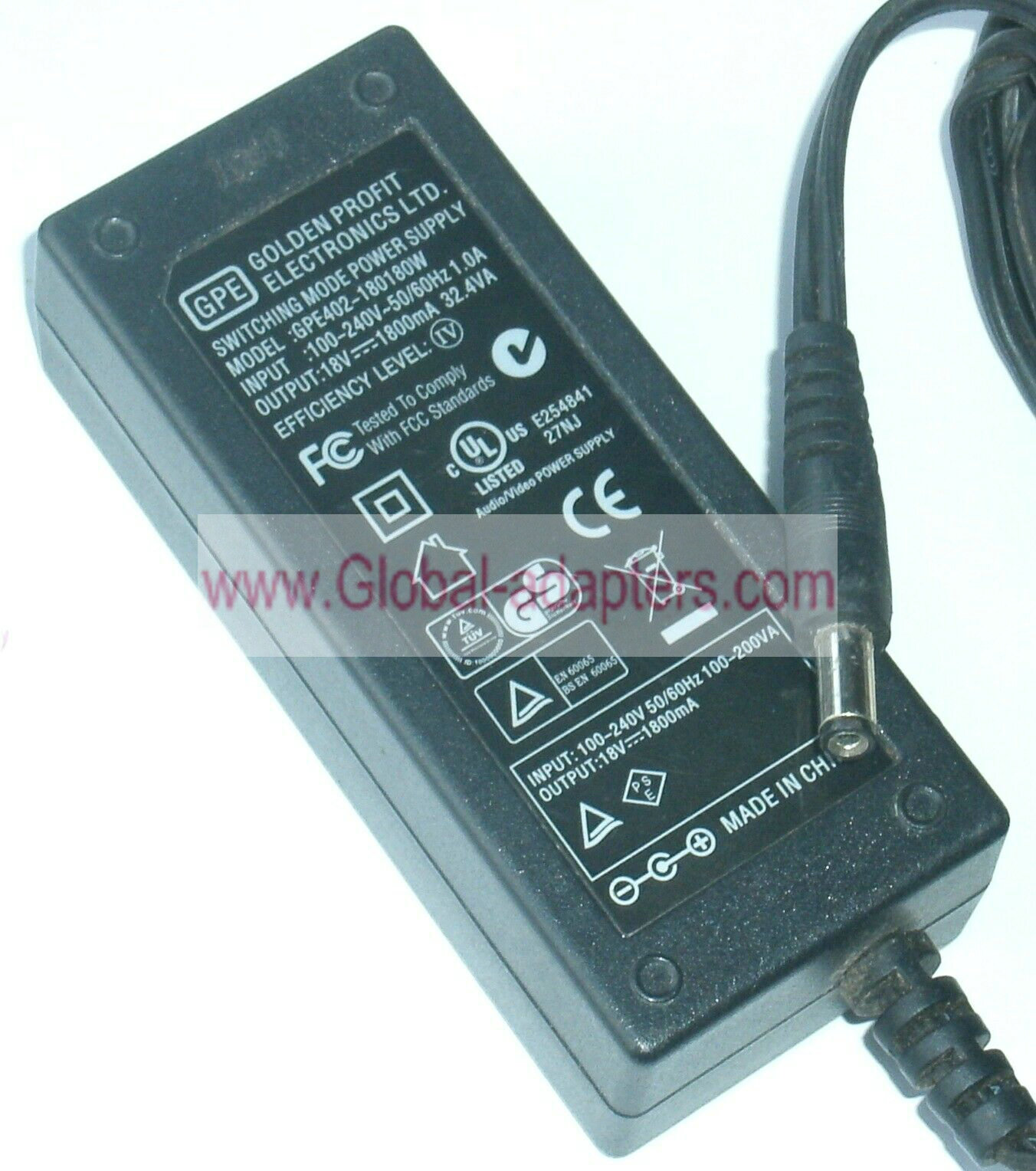 New GPE GPE402-180180W 18V 1800mA SWITCHING POWER SUPPLY
